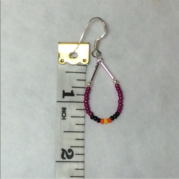 HANDCRAFTED BEADED Loop Earrings - Picture 6 of 9